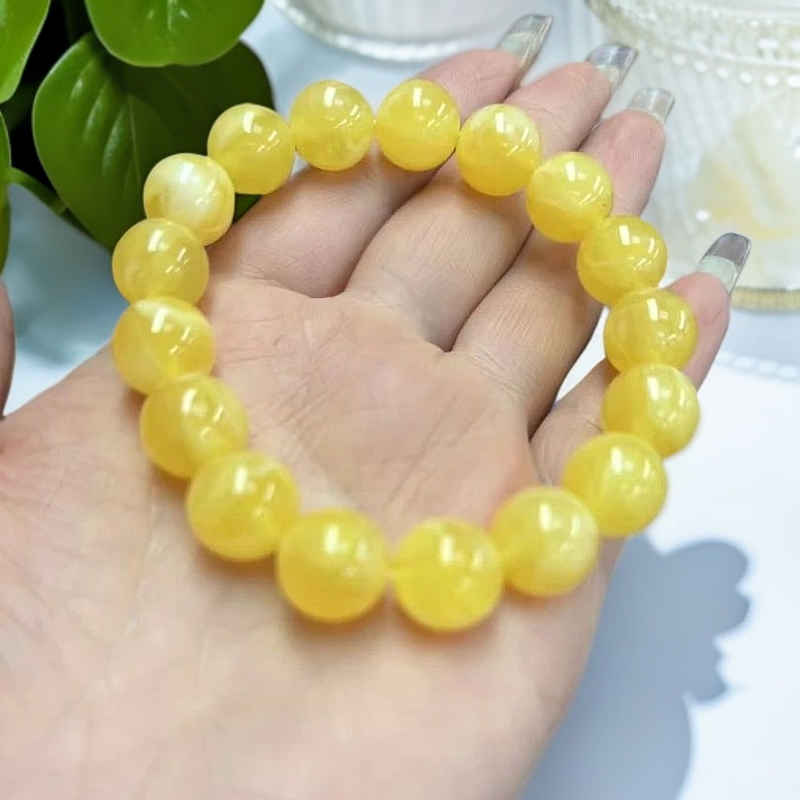 高品质蜜蜡素款11+单圈手串