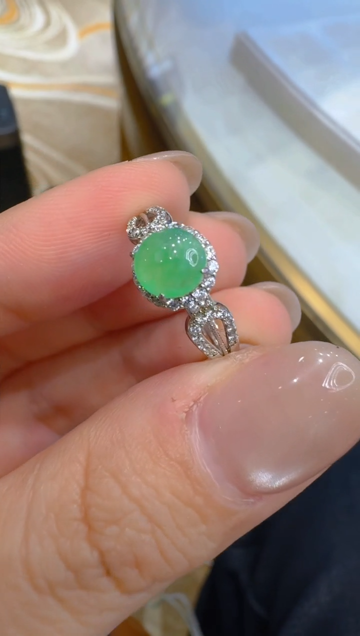银S925镶嵌戒指翡翠多样性团购发一件