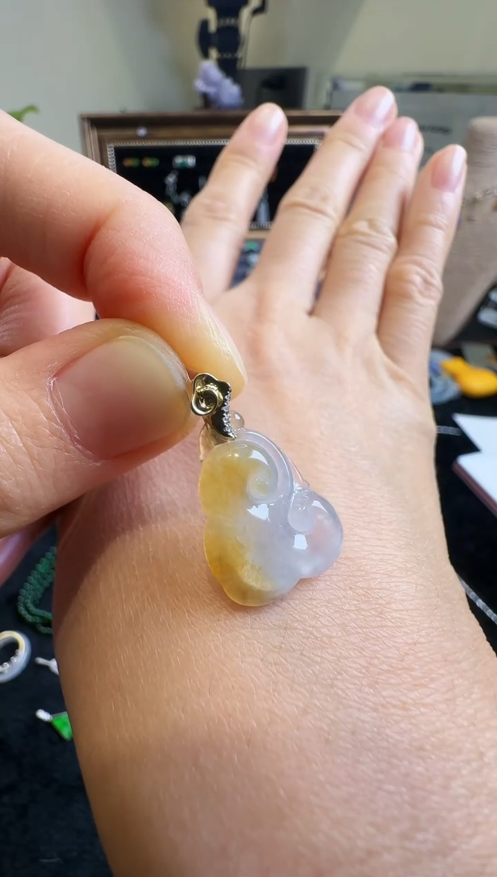 【闪购商品】翡翠颈饰18K金镶嵌00001900