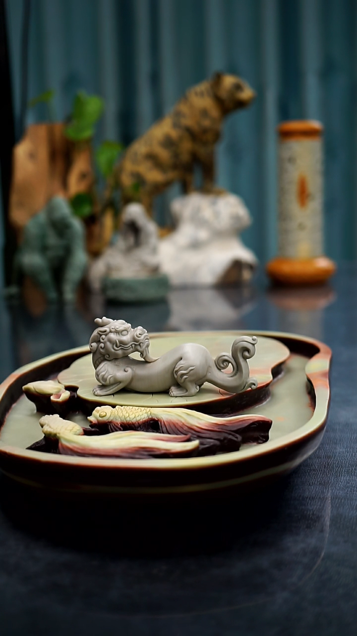 【闪购商品】松花石小貔貅茶宠笔架