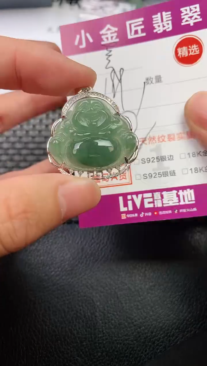 翡翠银S925镶嵌颈饰·