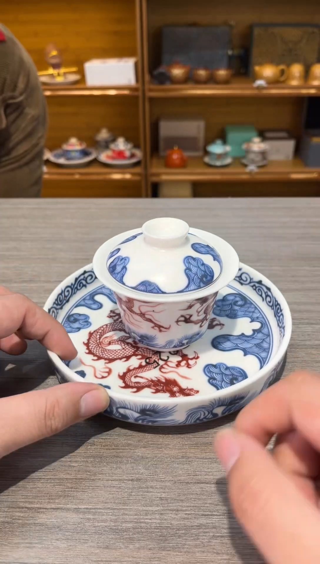 【闪购商品】红龙大底盘盖碗茶具