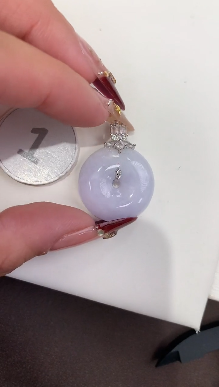 颈饰银S925镶嵌翡翠天然缅甸a货翡翠