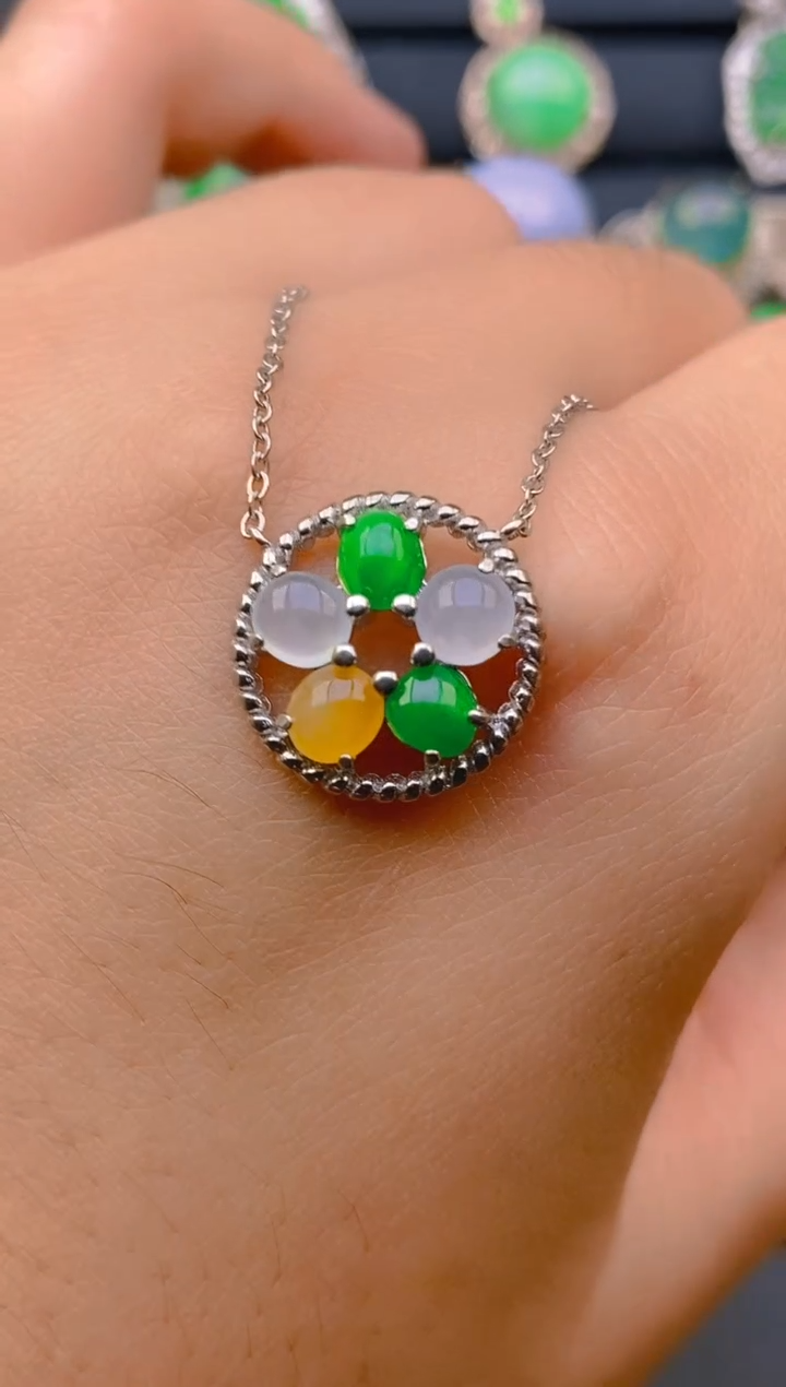 【闪购商品】翡翠戒指银S925镶嵌天然A货翡翠1