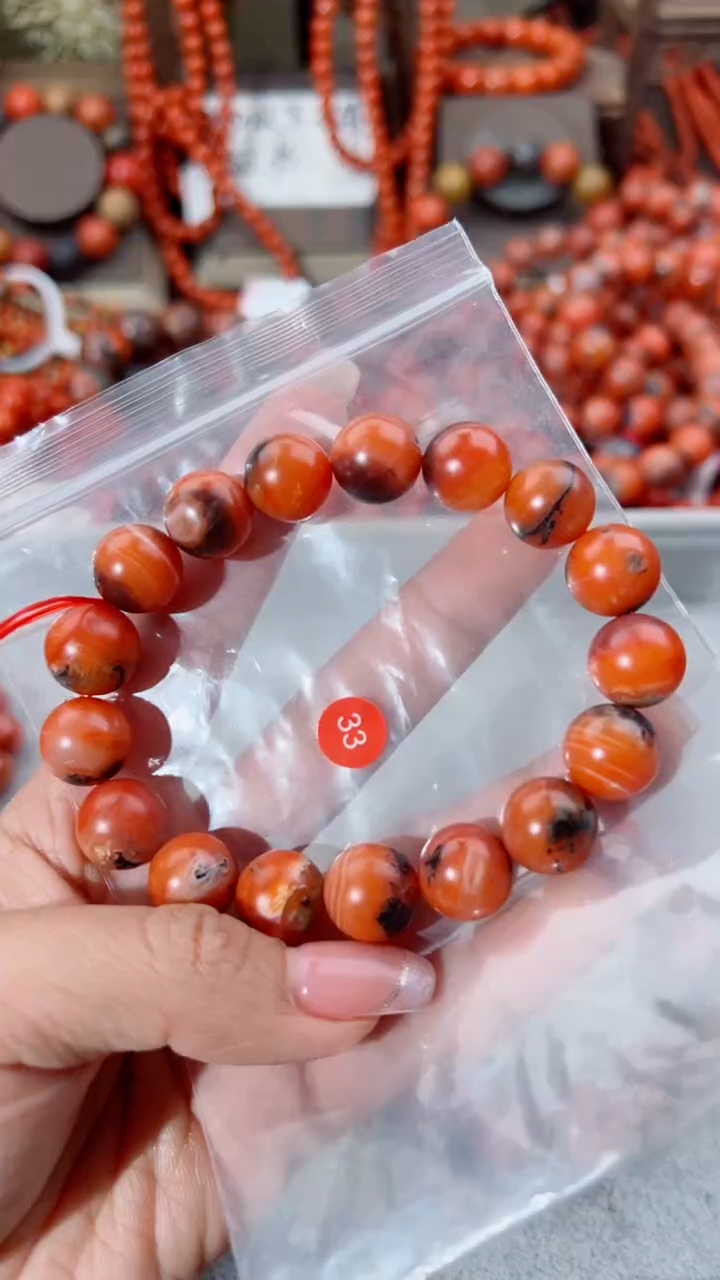 南红玛瑙未镶嵌手串12+