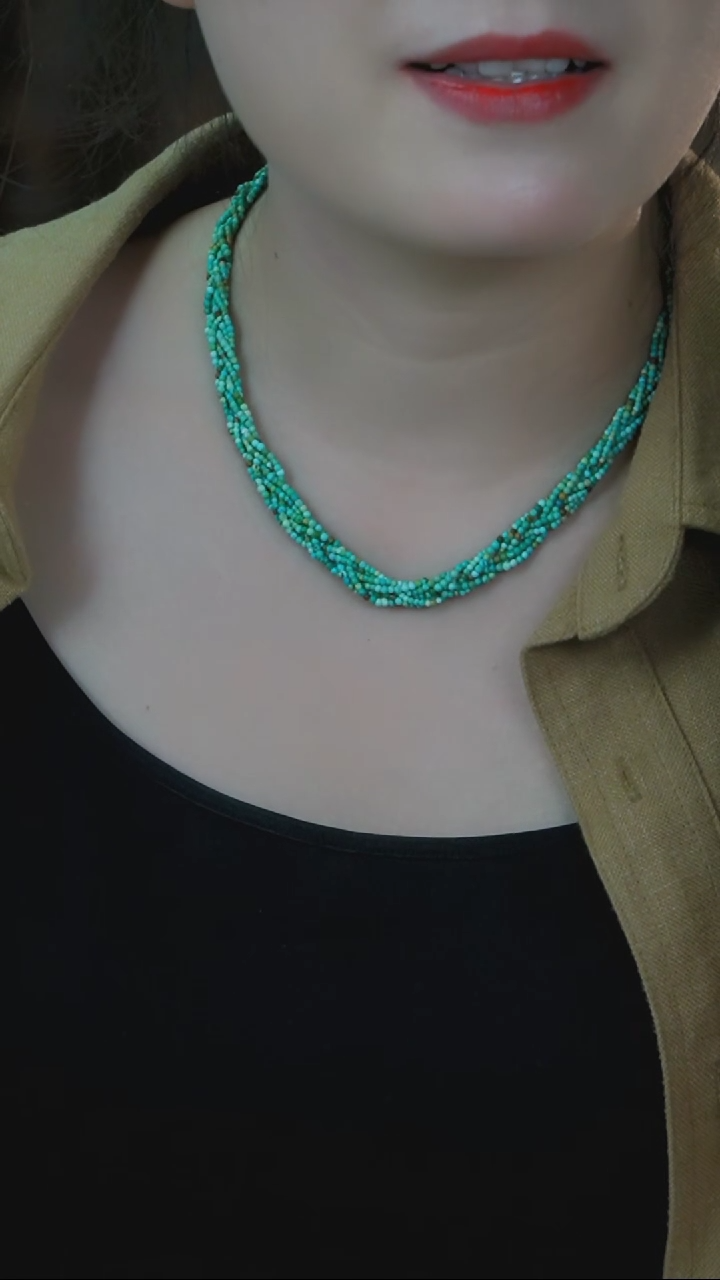 【闪购商品】绿松石项链银S925镶嵌发货一件