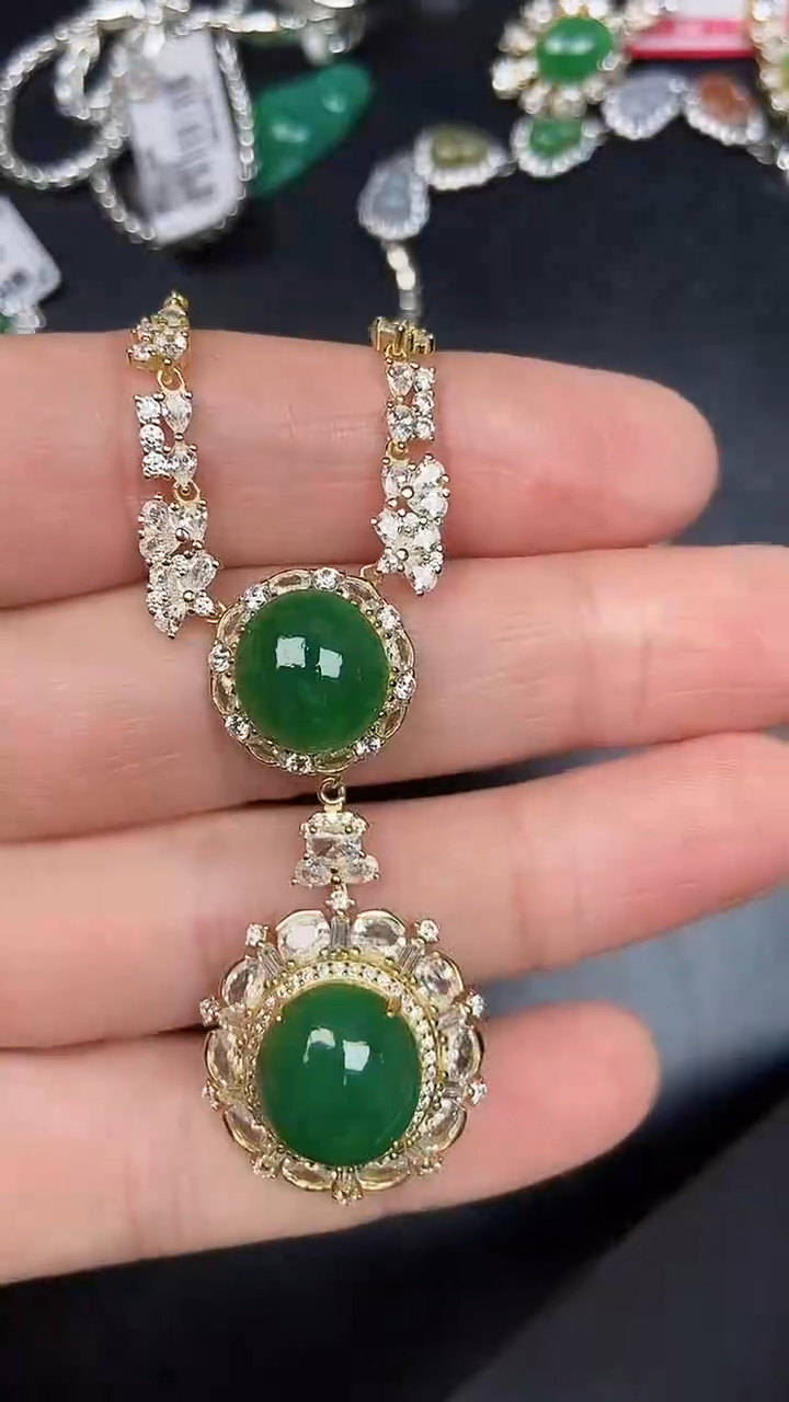 银S925镶嵌戒指翡翠9700