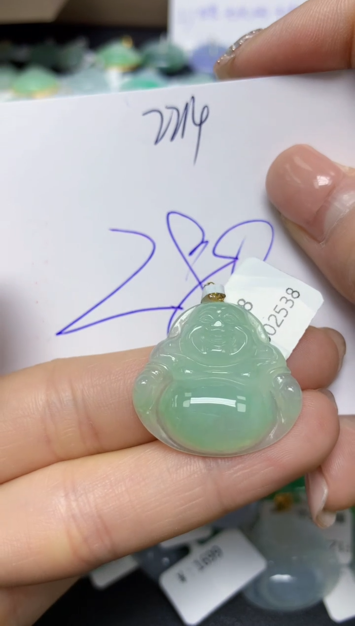 【闪购商品】翡翠挂件18K金镶嵌 天然翡翠A货