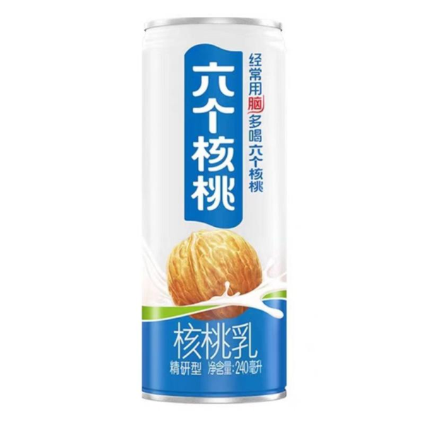 【临期】六个核桃露养元精研型240ml*6瓶（瓶身有凹陷，磨损～介意勿拍）休闲饮品饮料