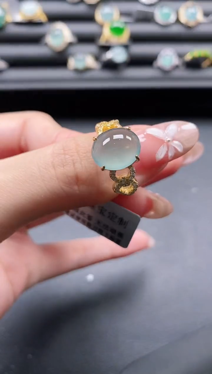 【闪购商品】翡翠戒指银S925镶嵌1111