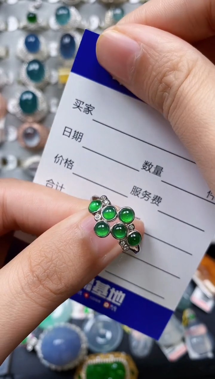 【闪购商品】翡翠戒指银S925镶嵌0278