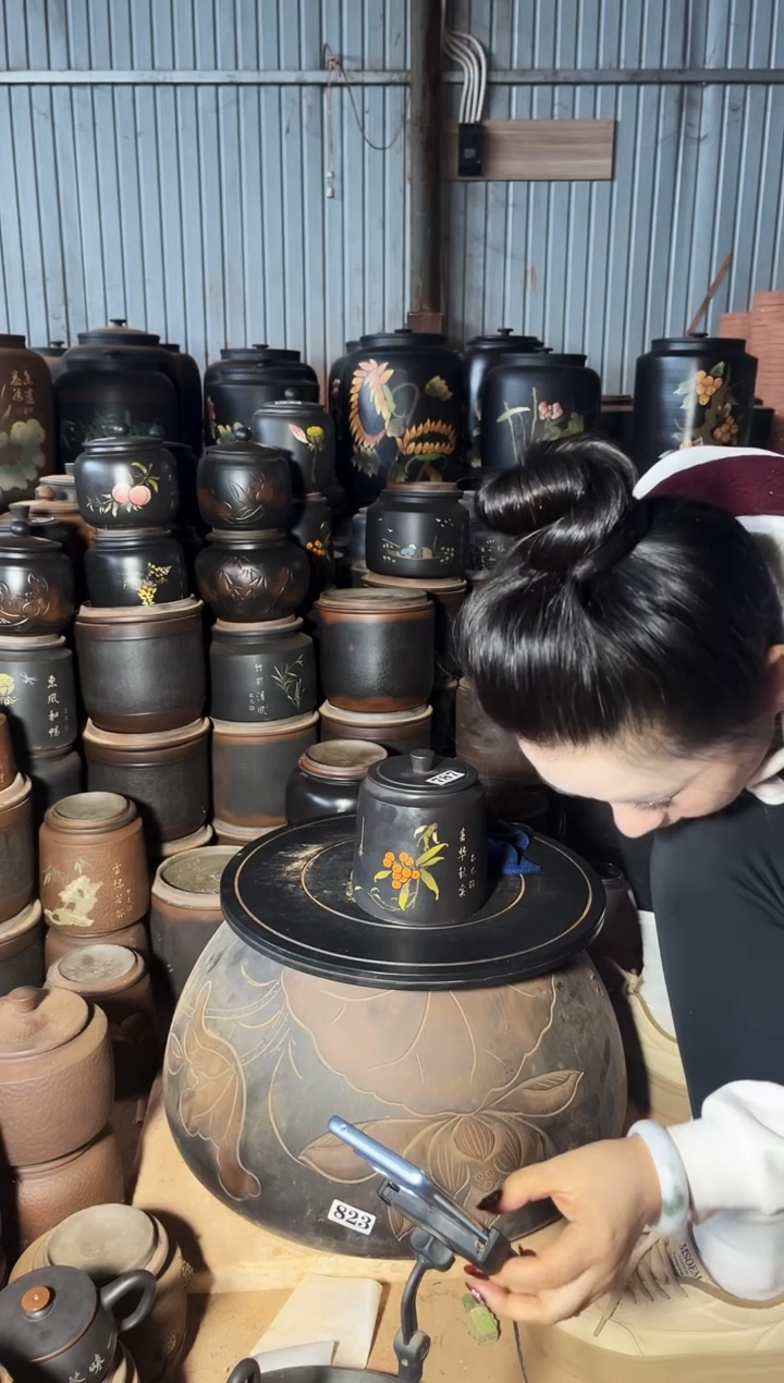 【闪购商品】壶瑕疵茶叶罐 787 黑色100克 