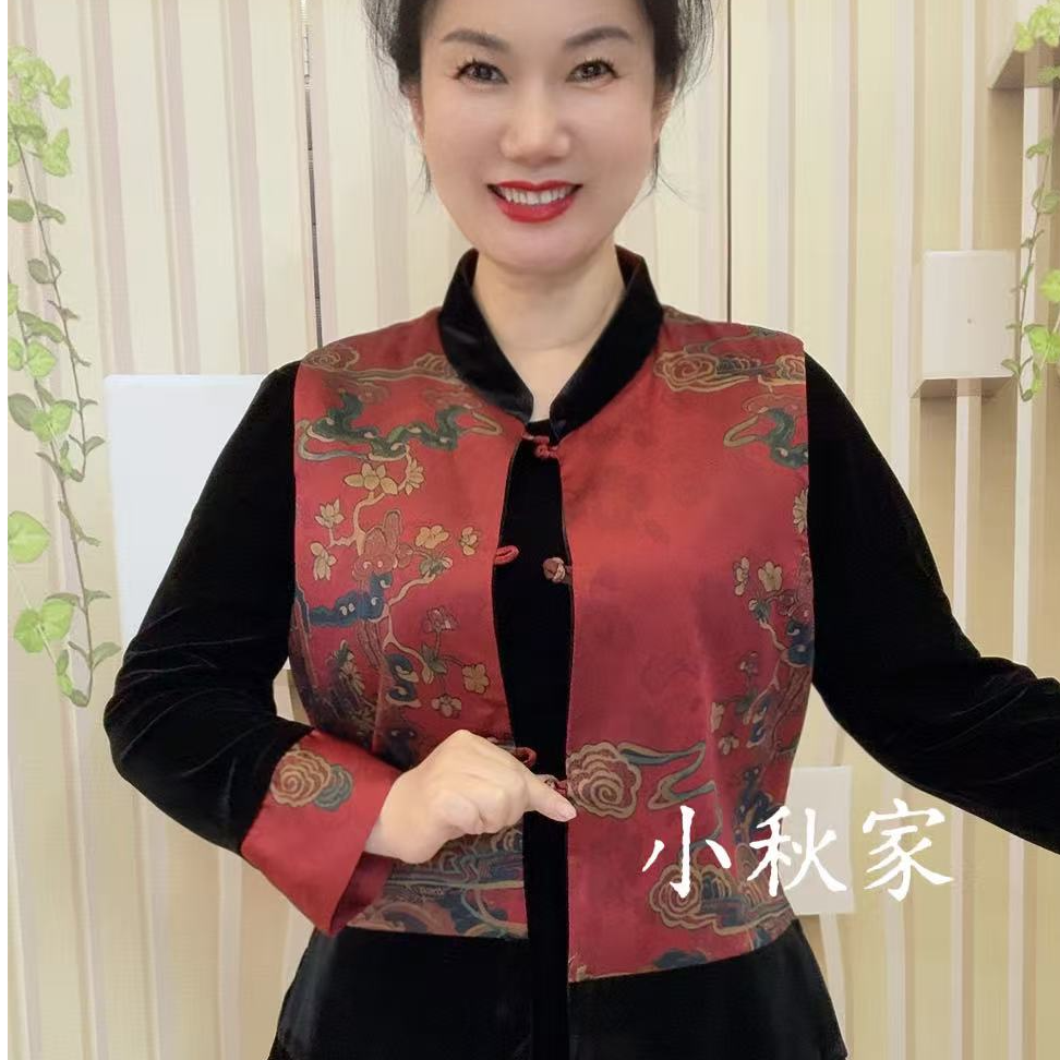【HS】 双面穿祥云图新款马甲