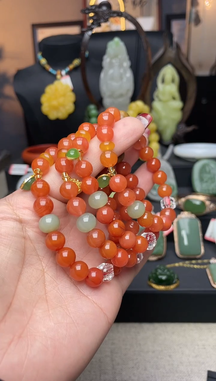 【闪购商品】南红玛瑙手链未镶嵌手串多样性发其一n046