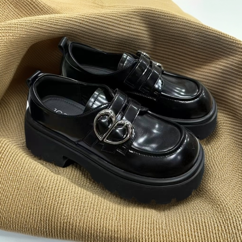 25年秋冬新款单鞋皮面厚底百搭时尚软底乐福鞋单鞋101