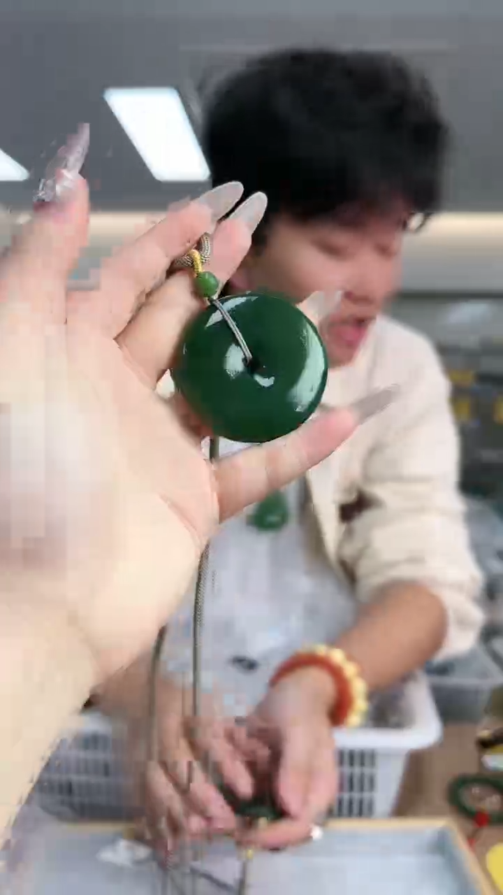 【闪购商品】和田玉碧玉平安扣未镶嵌吊坠-1493