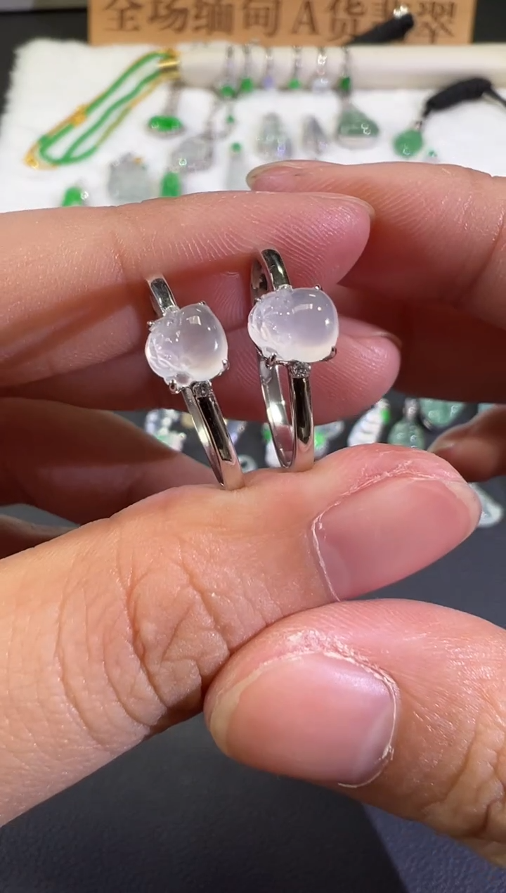 18K金镶嵌戒指翡翠B433|（多样性发其一）