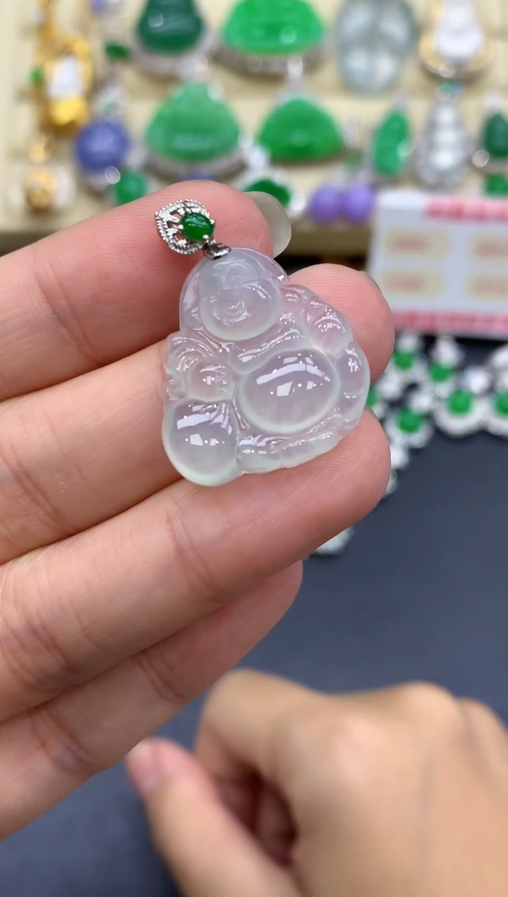 颈饰18K金镶嵌翡翠152-中国好珍宝