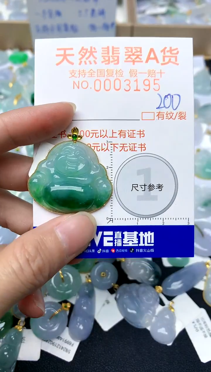 【闪购商品】翡翠颈饰18K金镶嵌200天然A货翡翠