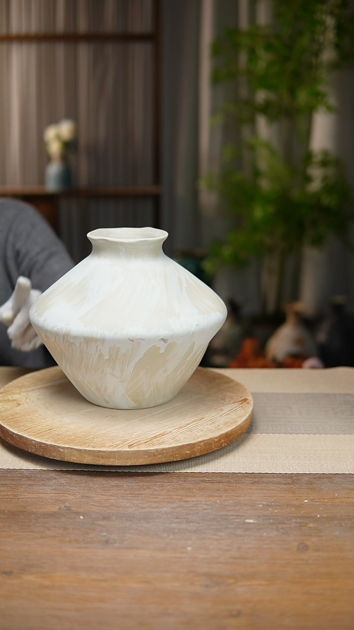 【闪购商品】陶瓷花器诧寂白飞碟瑕疵