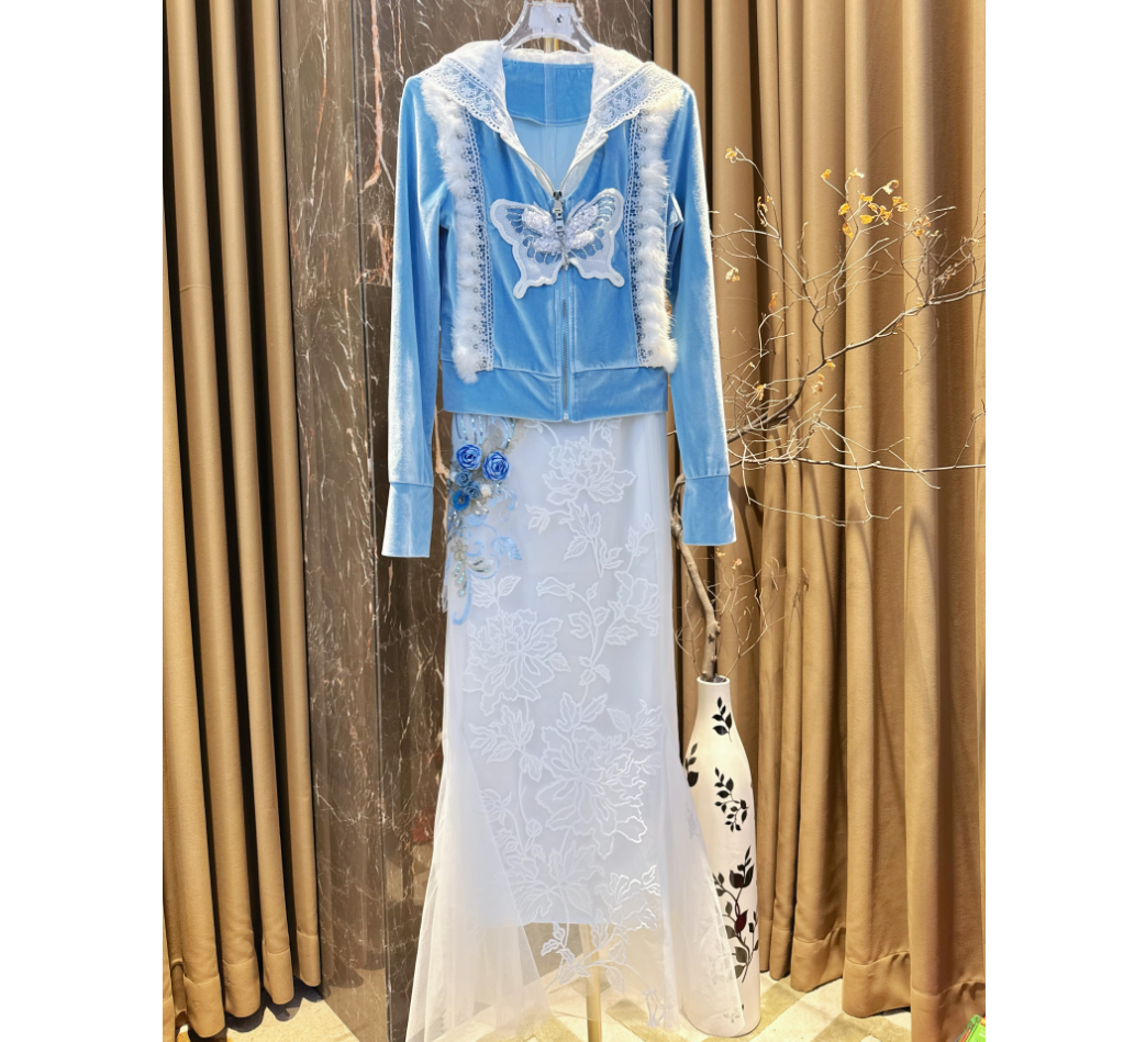 芙娜妮轻奢2025新款小众设计气质显瘦名媛女装两件套F2510731