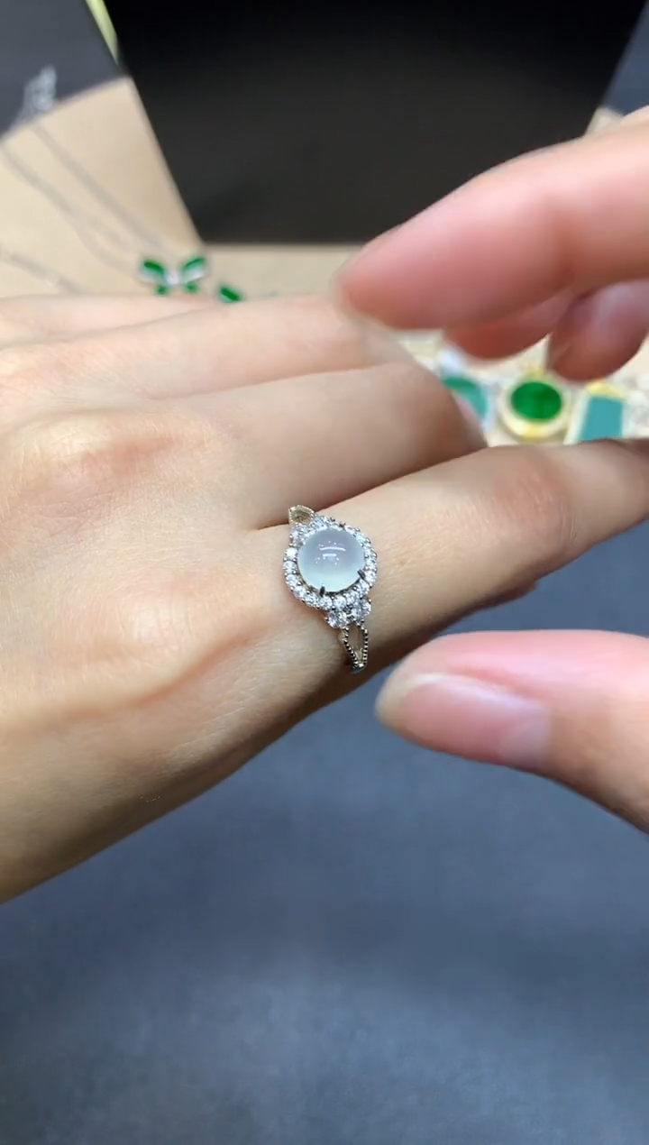 【闪购商品】翡翠戒指银S925镶嵌蛋面【无服务费】