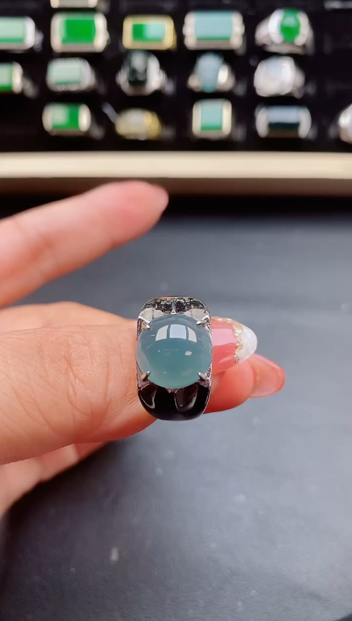 【闪购商品】翡翠戒指银S925镶嵌08500