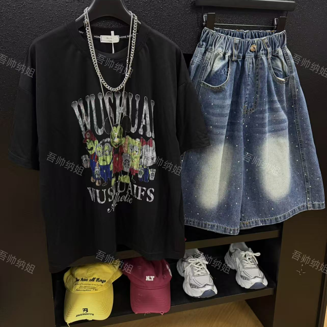 吾 2026【Y】5月24日 青少年亲子黑色米奇夏季短袖T恤7263-