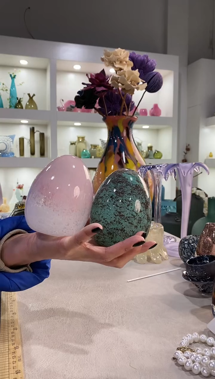 慕忆家手作琉璃花瓶一对