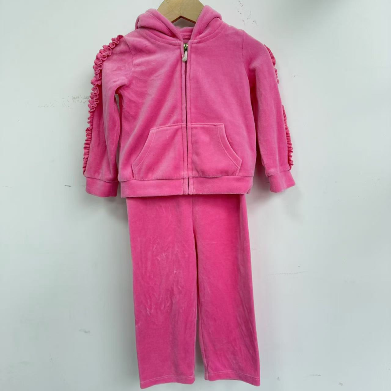 JC婴儿花边袖套装女童连帽 069