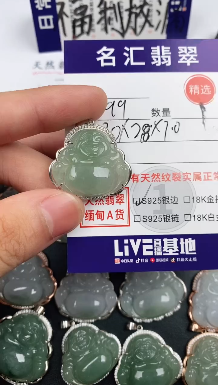翡翠银S925镶嵌颈饰·