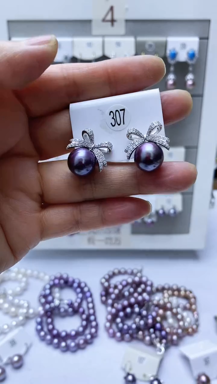 【闪购商品】淡水珍珠耳饰银S925镶嵌307