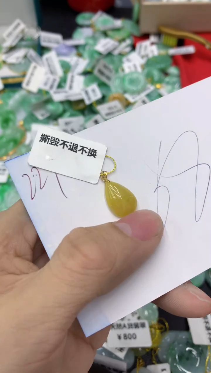 【闪购商品】翡翠颈饰18K金镶嵌1111111111