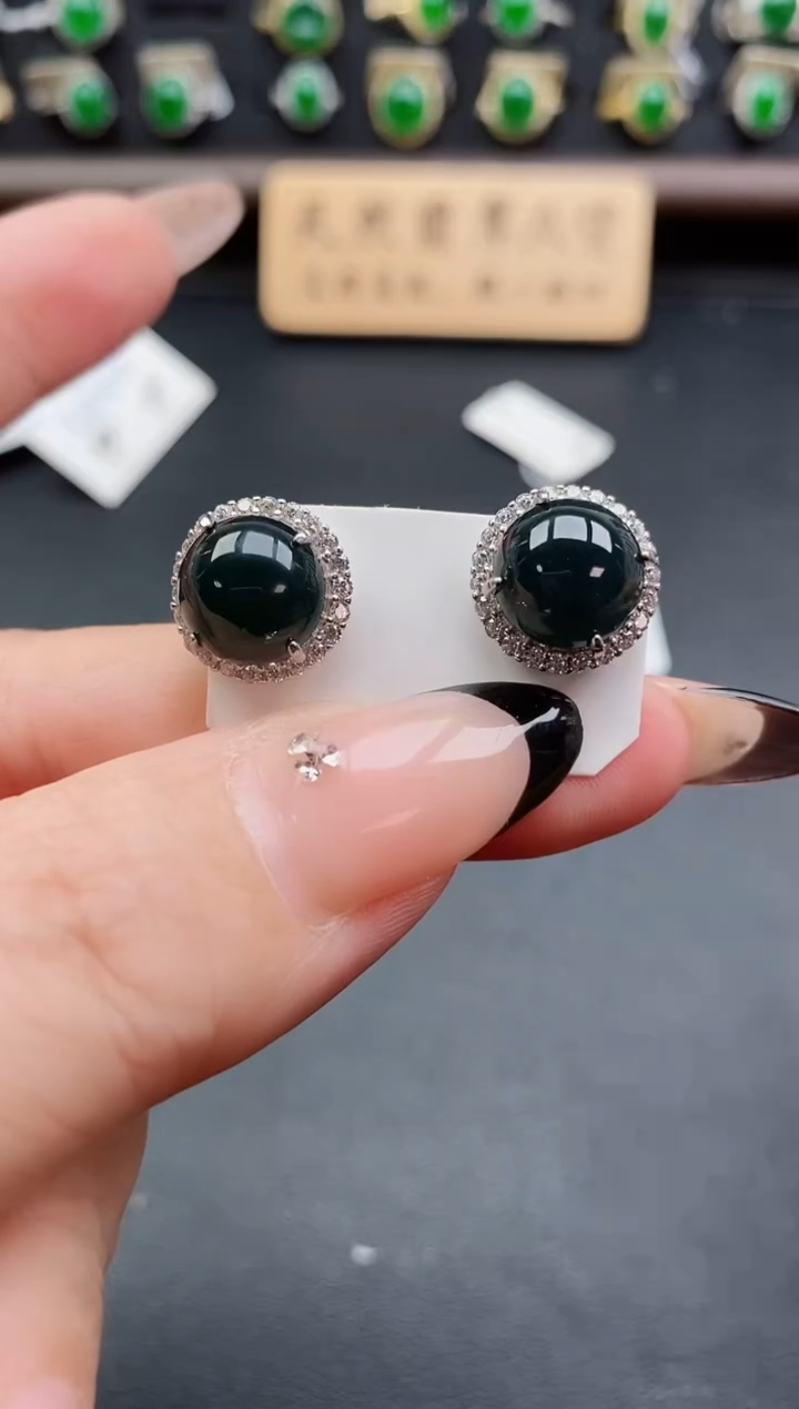 银S925镶嵌戒指翡翠1