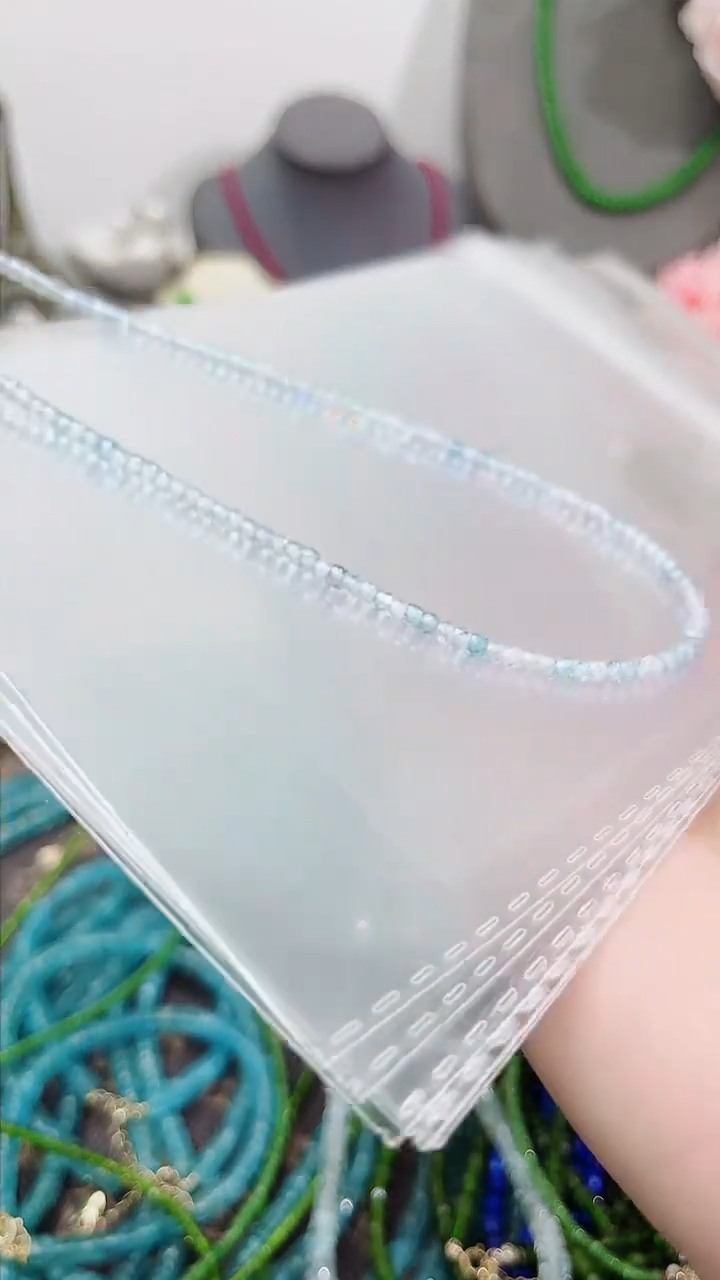 银S925镶嵌颈饰海蓝宝石浅深99