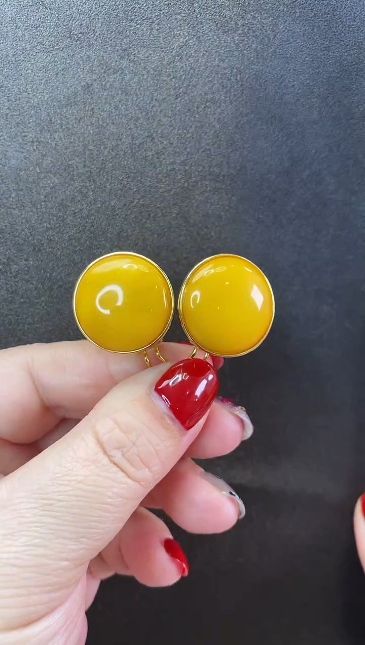 【闪购商品】琥珀耳饰未镶嵌耳环