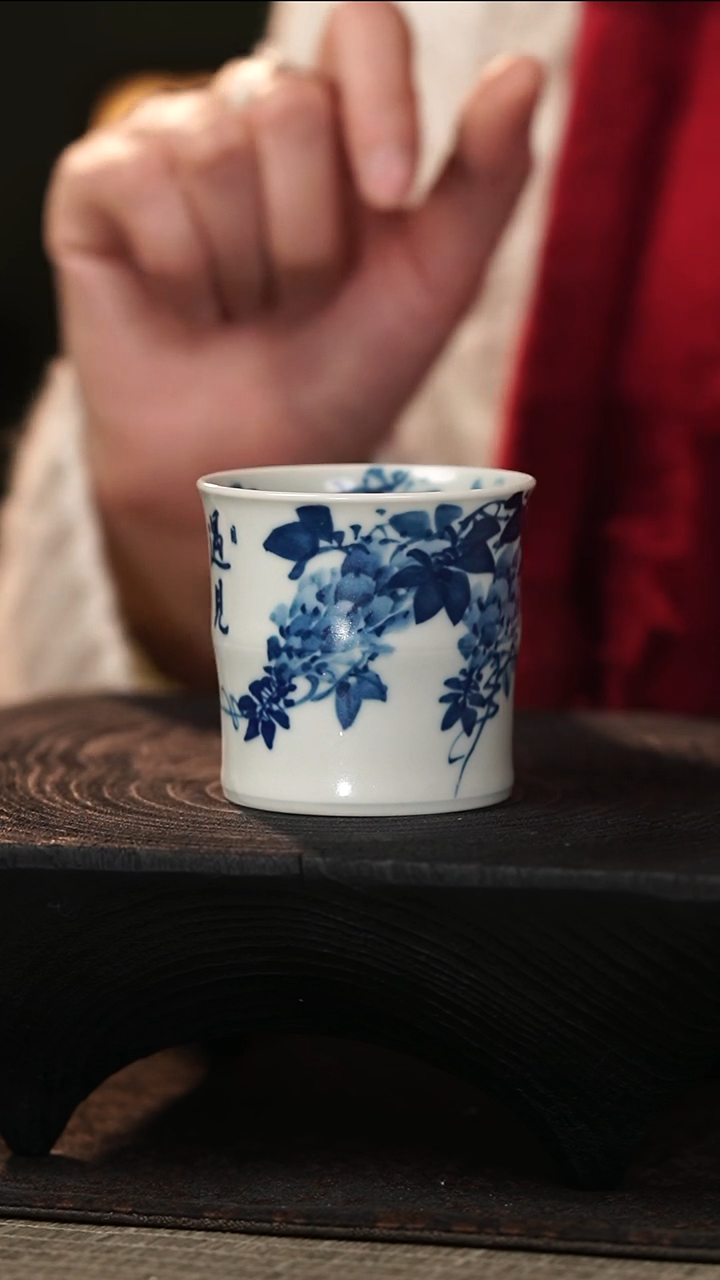 【闪购商品】善见堂 王长根人文釉里红杯