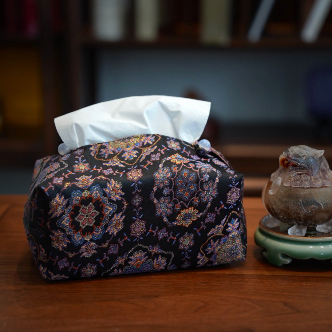 紫气东来纸巾套寓意满满手工新中式纸巾袋