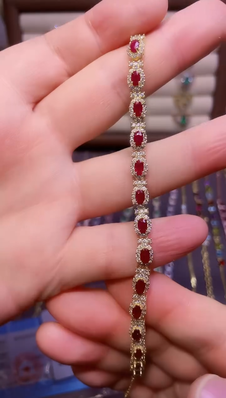 【闪购商品】红宝石手链银S925镶嵌一条