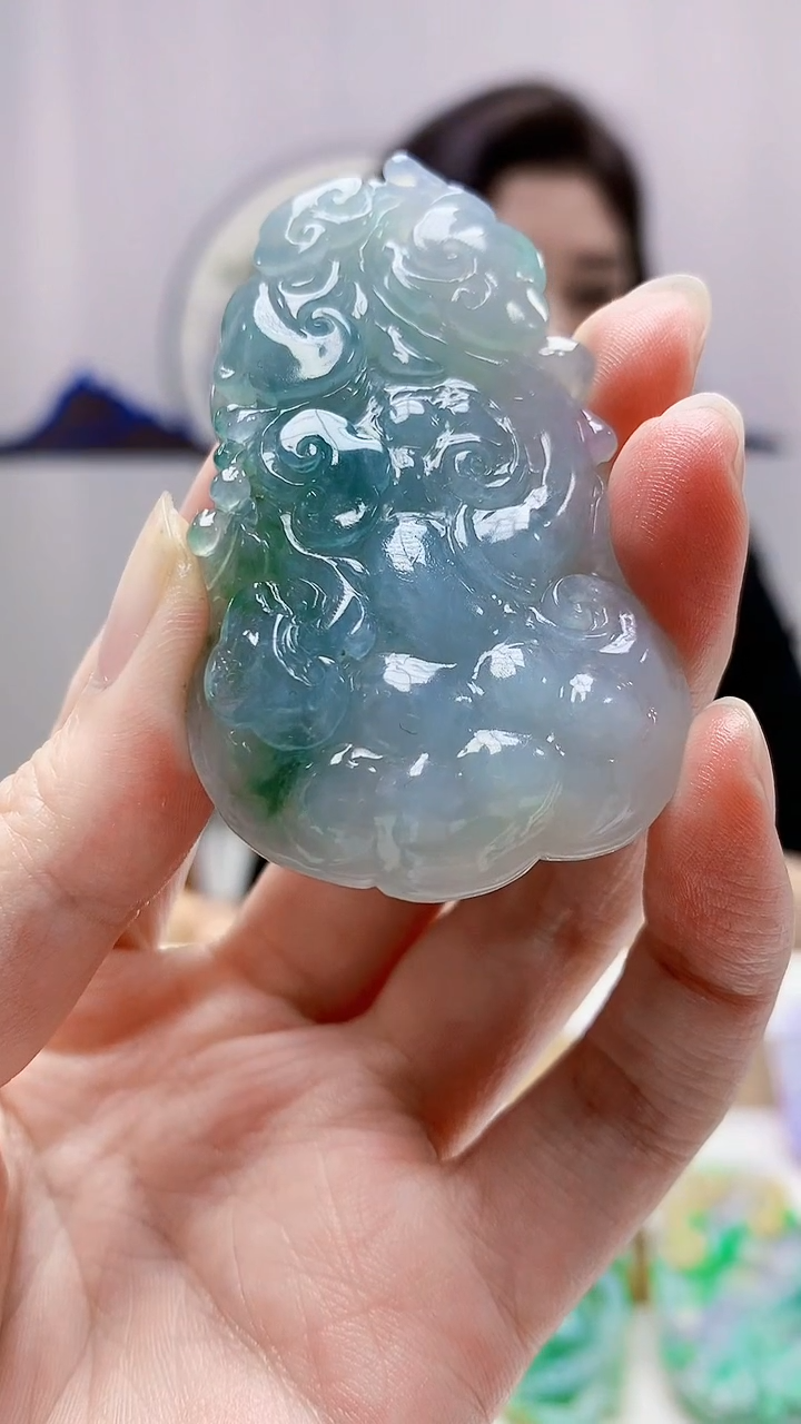 未镶嵌定制翡翠4829zm-毛货挂件如意95