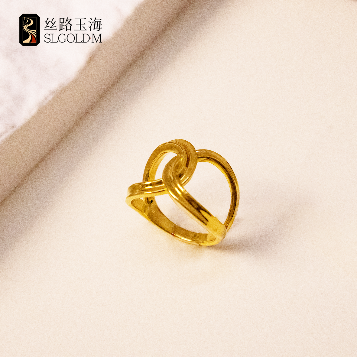 丝路玉海小香戒指足金999气质轻奢时尚小众简约个性经典