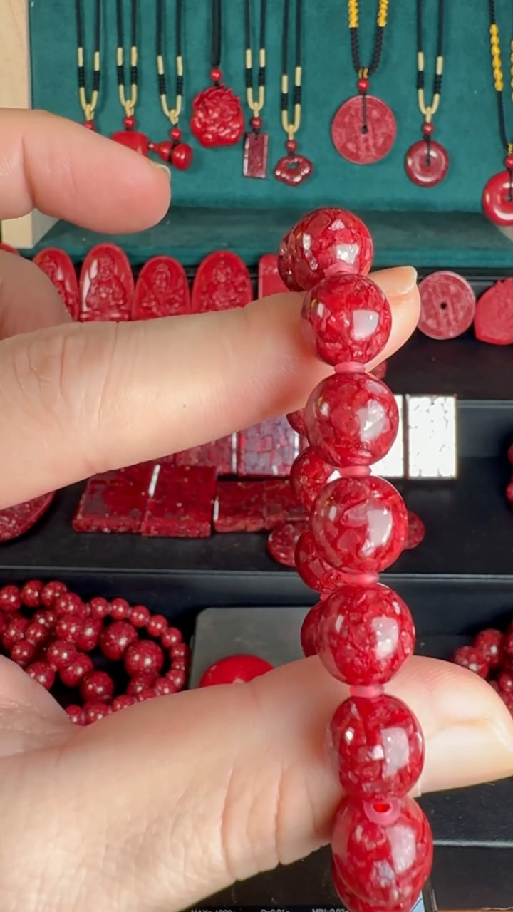 天然辰砂宁*四晶体12MM跳级