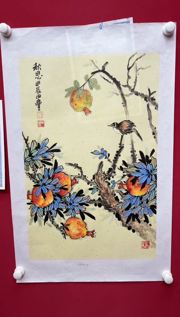 【闪购商品】国画田-现场创作四尺三开花鸟/无框/W