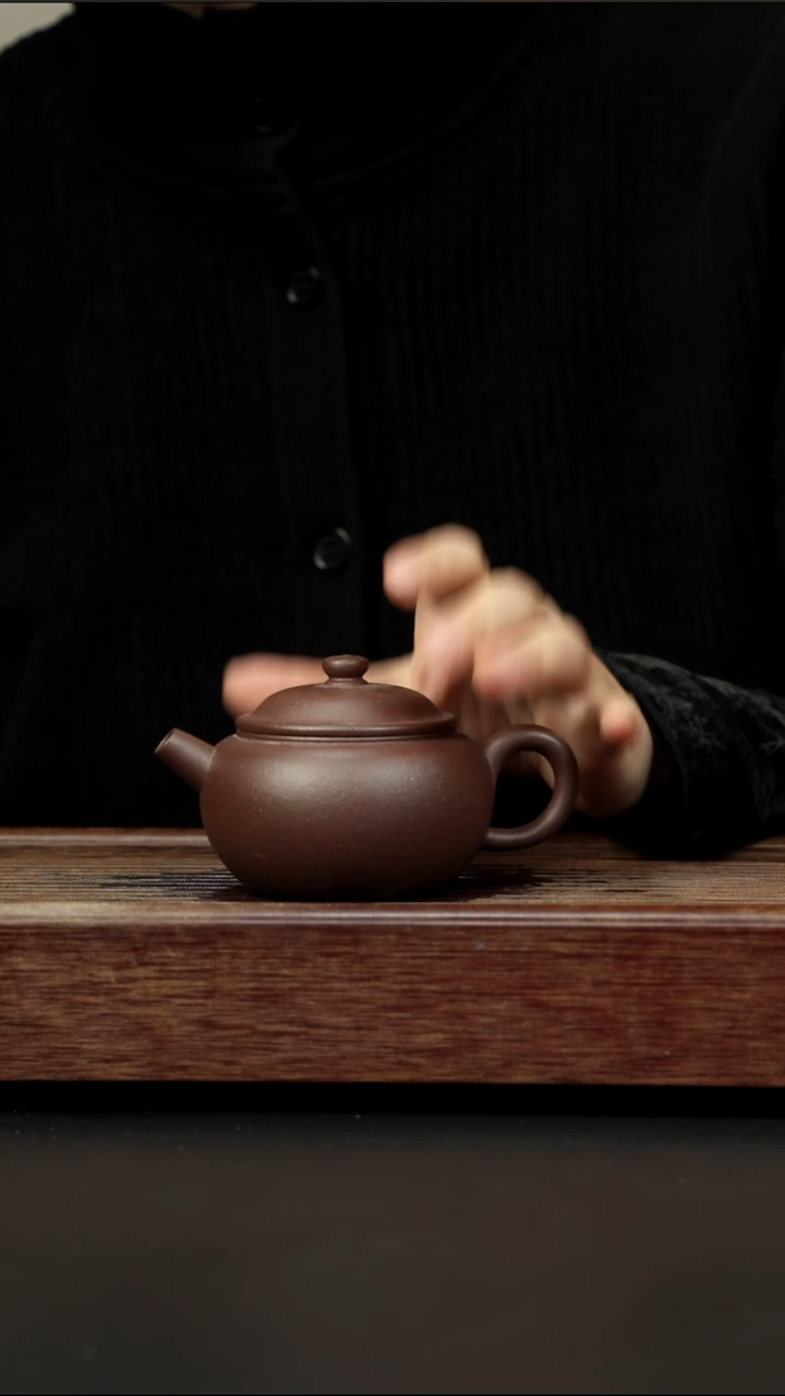 茶壶紫砂四号井顶级老紫泥 钵圆