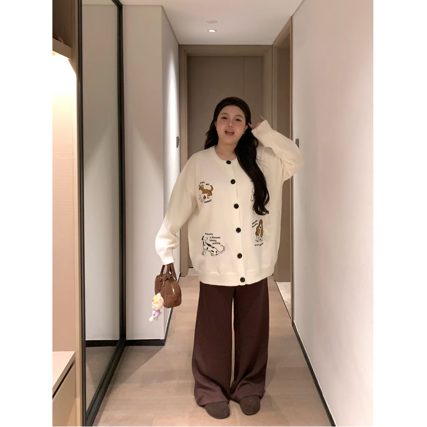 慧芝huizhi A233-1休闲裤加绒版 定制款加绒不显三角区显瘦休闲裤