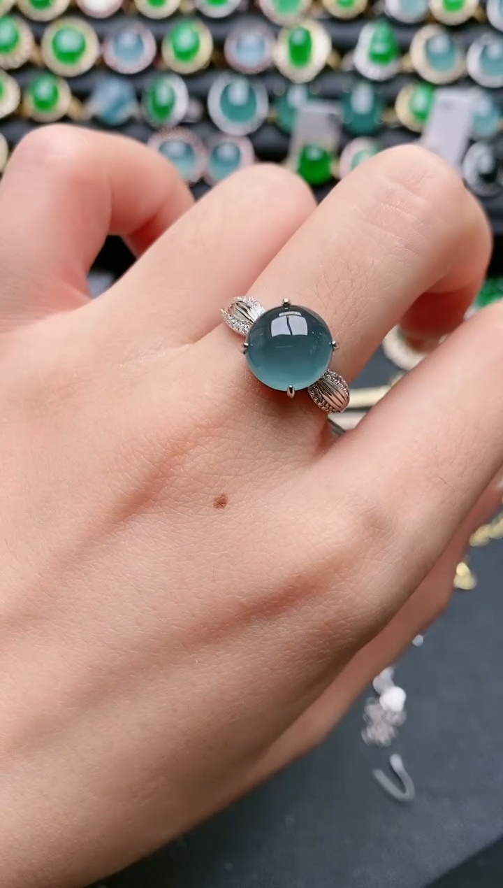 【闪购商品】翡翠戒指银S925镶嵌11111