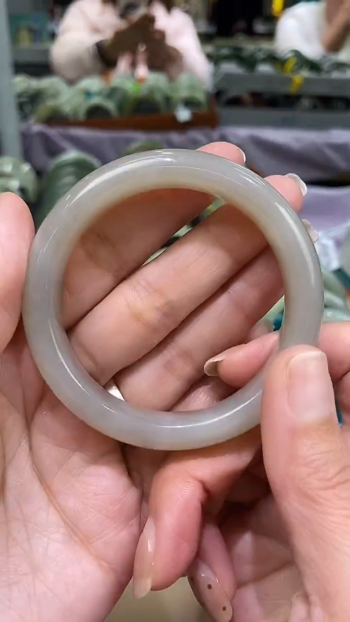 未镶嵌手镯和田玉和田玉青海料手镯54mm