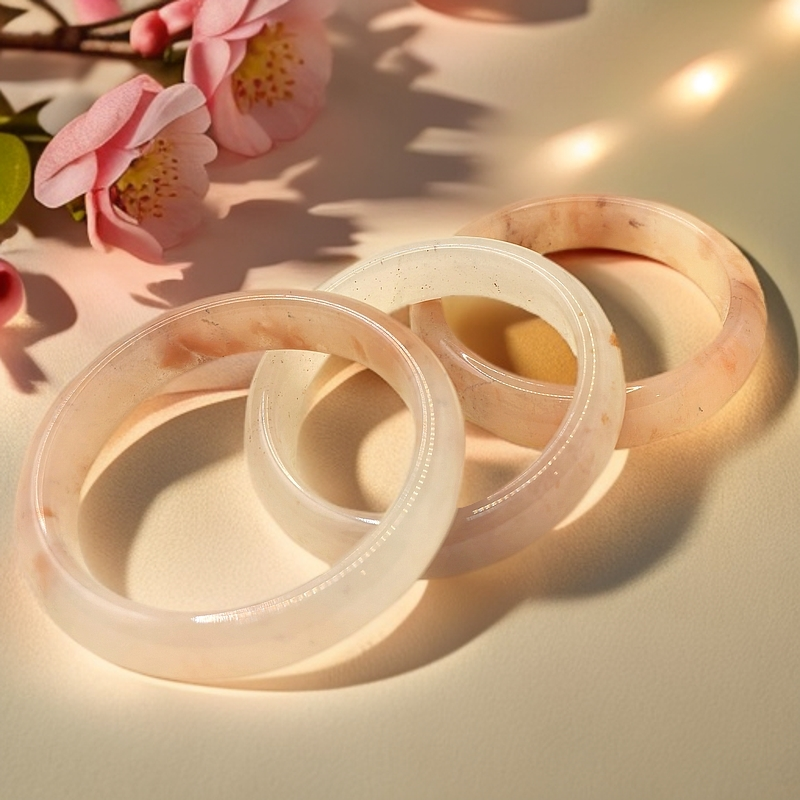 精品桃花酿| 天然芙蓉粉新疆金丝玉桃花酿手镯（多样性发一）