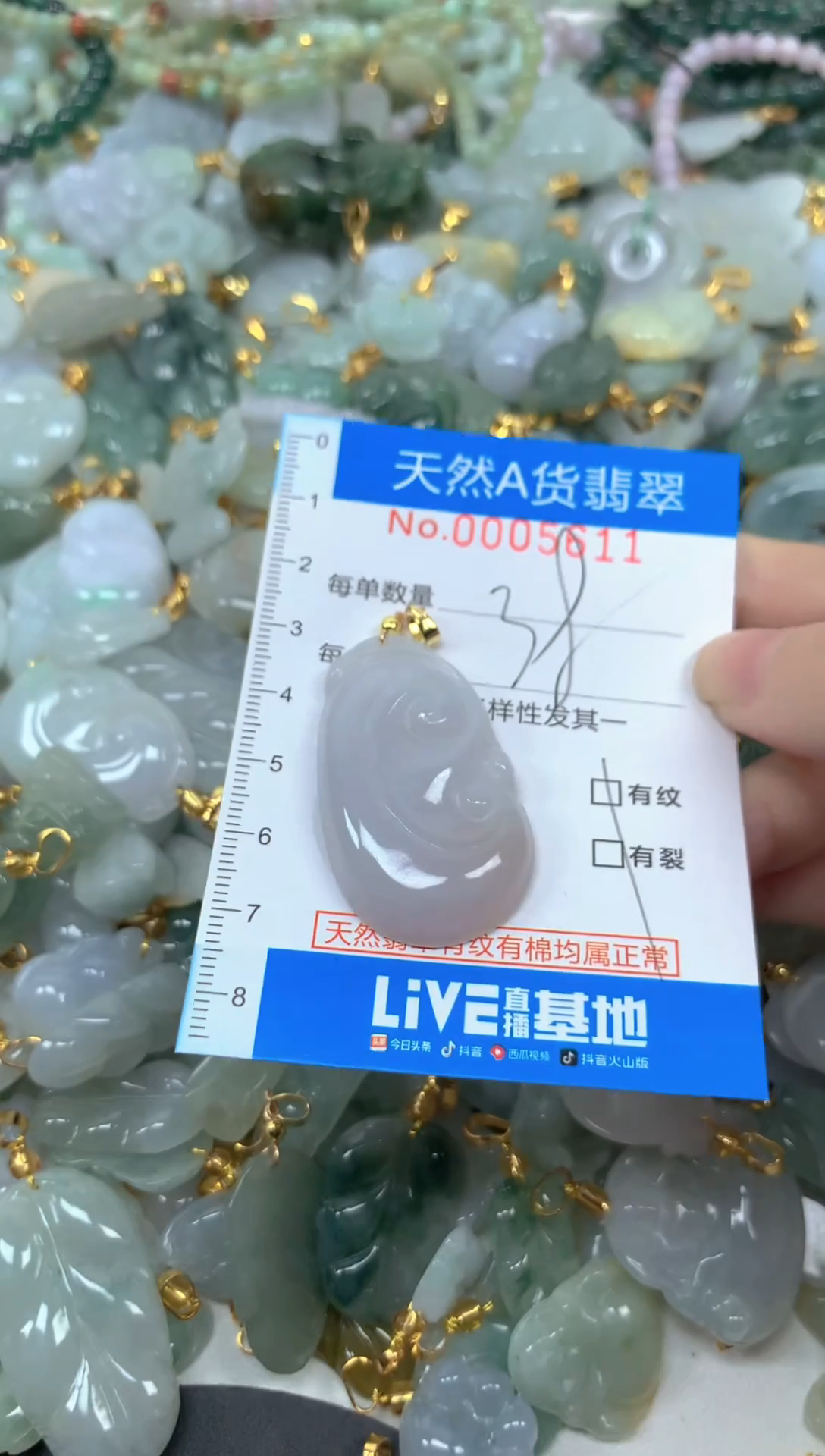颈饰未镶嵌翡翠净货挂件-5611