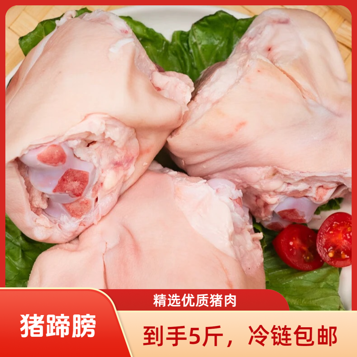C【猪蹄膀】到手5斤 新鲜猪拐骨 小蹄膀脚圈 8-12个 冷链包邮